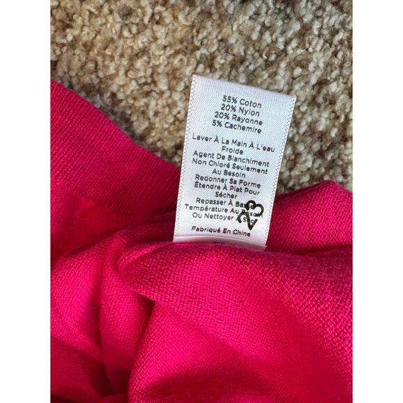 NWOT - TALBOTS Tank Top Sweater; size 2XP Petite; Sleeveless, Hot Pink; Cashmere - Picture 6 of 6